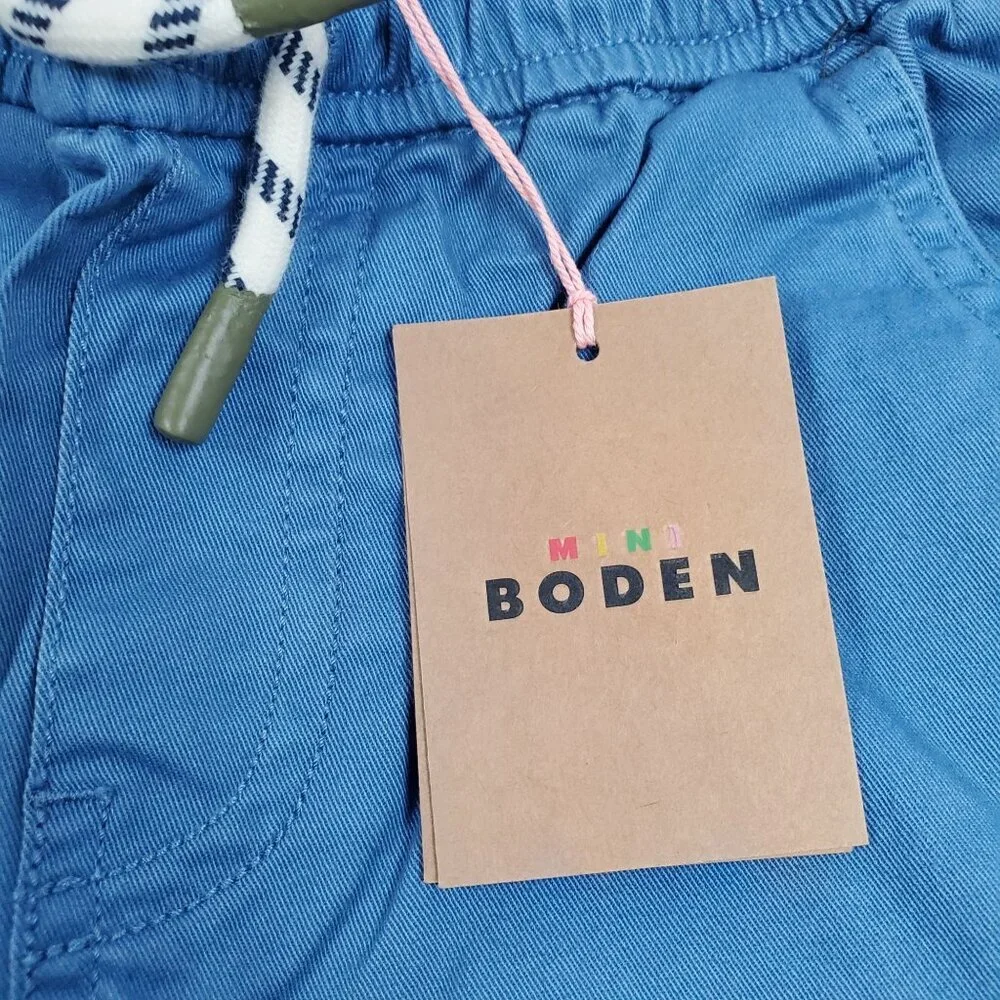 Boden Slim Pull On Trousers Kids 3 - 4 Y NWT Relaxed Fit Draw String Waist